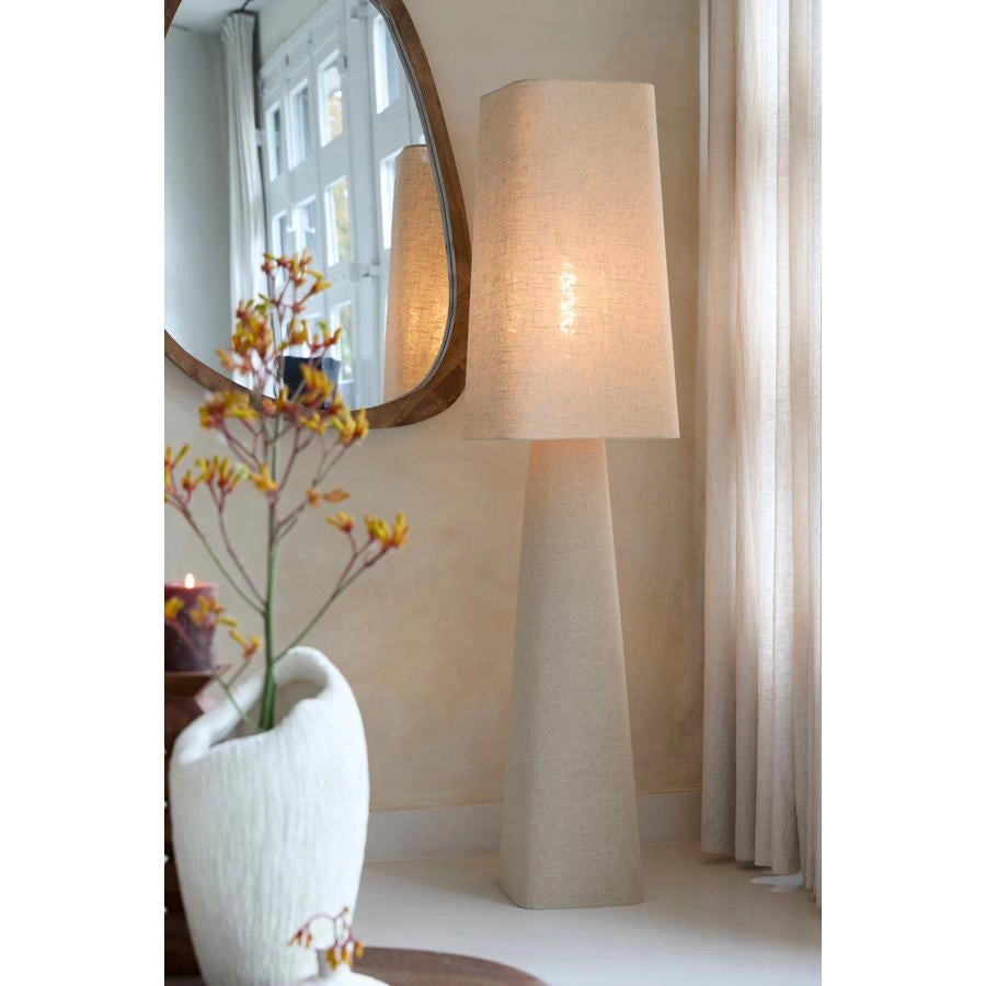 Light and Living Mikko Stehlampe – Leinen – 40 x 40 x 176 cm – Naturfarben