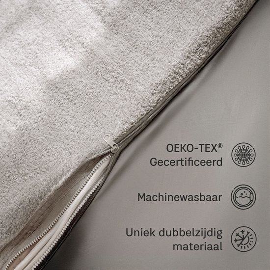 CozySense® Deckenbezug 140x200 - Doppelseitiges Material - für jede Jahreszeit - 360°-Reißverschlusstechnik - hypoallergen & OEKO-TEX® - Grau