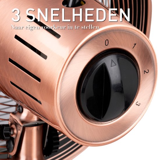 Lifetime Air Tischventilator - 230V - Tischventilator 30CM - 3 Geschwindigkeiten - Oszillationsfunktion - Neigbar - Pink