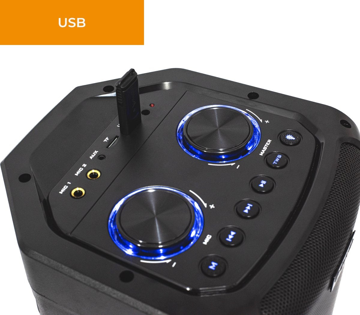 Denver - BPS352 - Lautsprecher Party - Disco Lights - Bluetooth - Schwarz