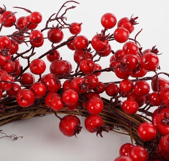 House of Seasons Weihnachtskranz Beeren - Ø40 cm - Schaumstoff - Rot