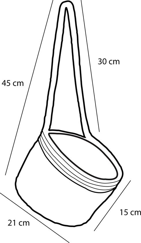Mica Decorations Anne Hanging Flowerpot - 2er-Set - H20 x Ø25 cm - Seegras - Hellbraun