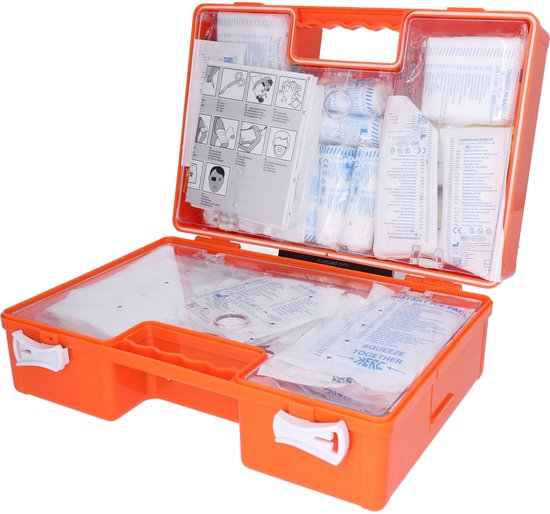 Carpoint Erste-Hilfe-Koffer, 166-teilig – DIN 13169 – Für betriebliche Ersthelfer – 2 Hauptfächer und kleinere Fächer – 33 x 25 x 13 cm