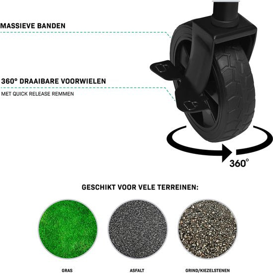 VONROC Bolderkar - Kompaktes Modell - Zusammenklappbar - 60 kg Tragkraft - 50l Fassungsvermögen - Solide Anti-Leck-Räder - Stabiler Stahlrahmen - Polyester 600D - Schwarz