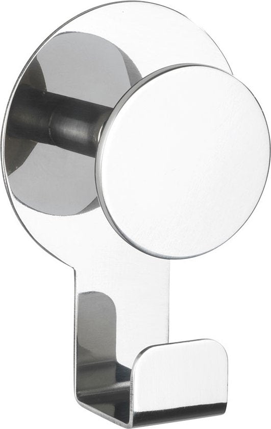Wenko Selbstklebender Aufhängehaken, Chrom – 24444100 – Aufhängen ohne Bohren, selbstklebend