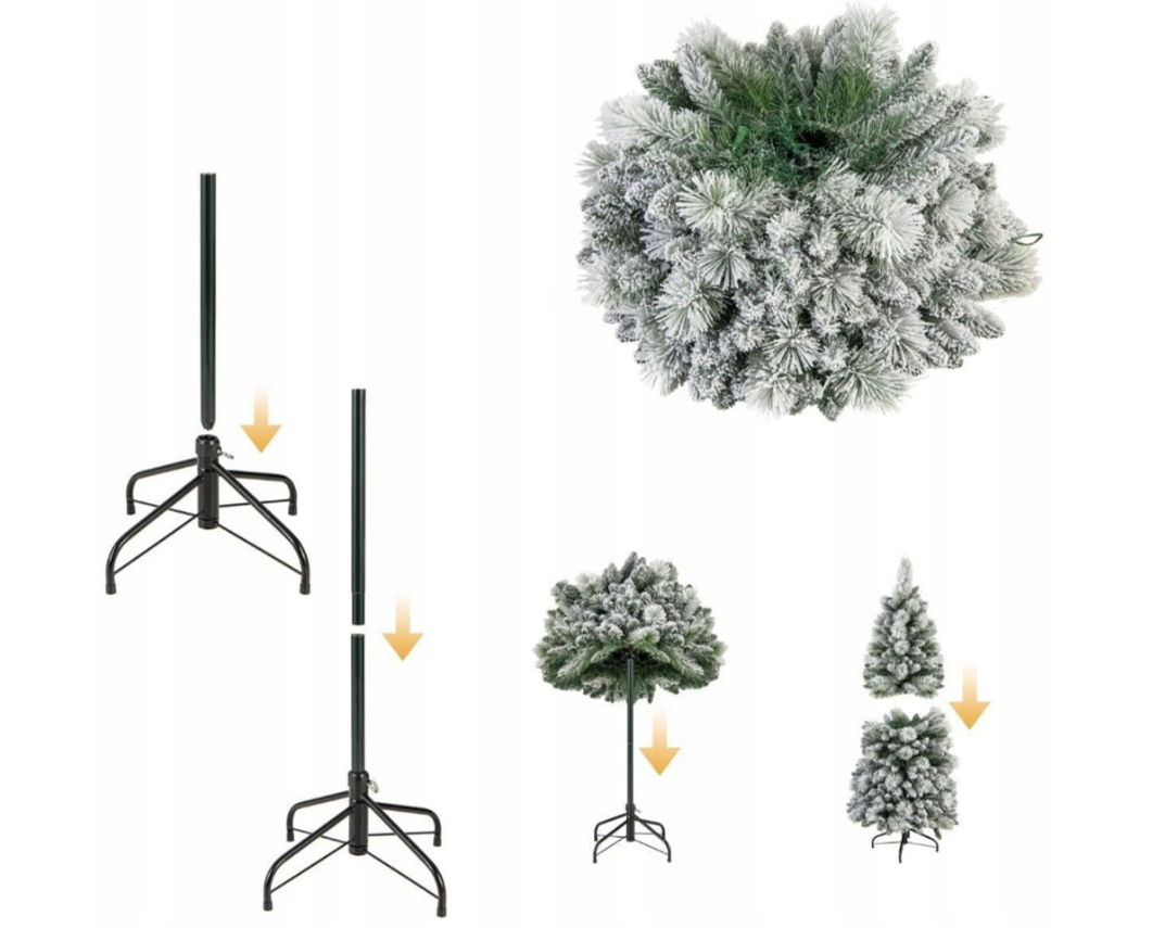 Coast Künstlicher Weihnachtsbaum mit LED-Lichtern - 150 cm - grün/weiß - Winterlook