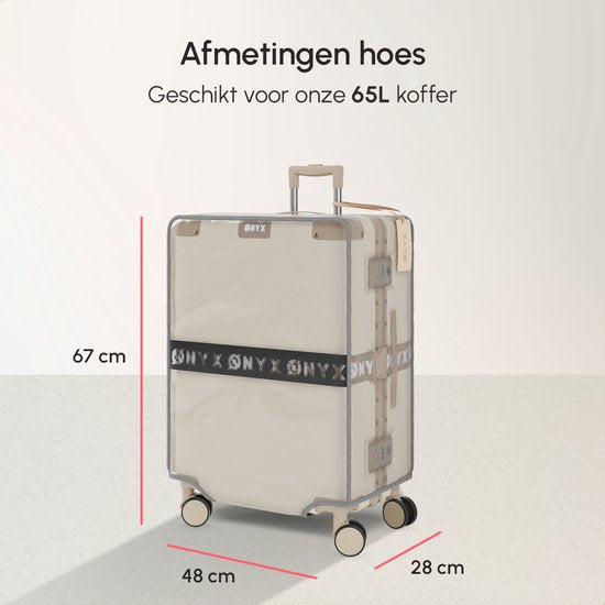 ONYX Kofferhülle 65 l – 28 × 46 × 67 cm – Kofferschutzhülle – Transparent