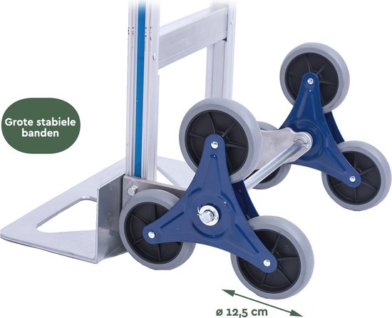 BRASQ Faltbarer Aluminium-Trolley - Kapazität 150 KG - Treppen-Trolley - Transportwagen - Trolley