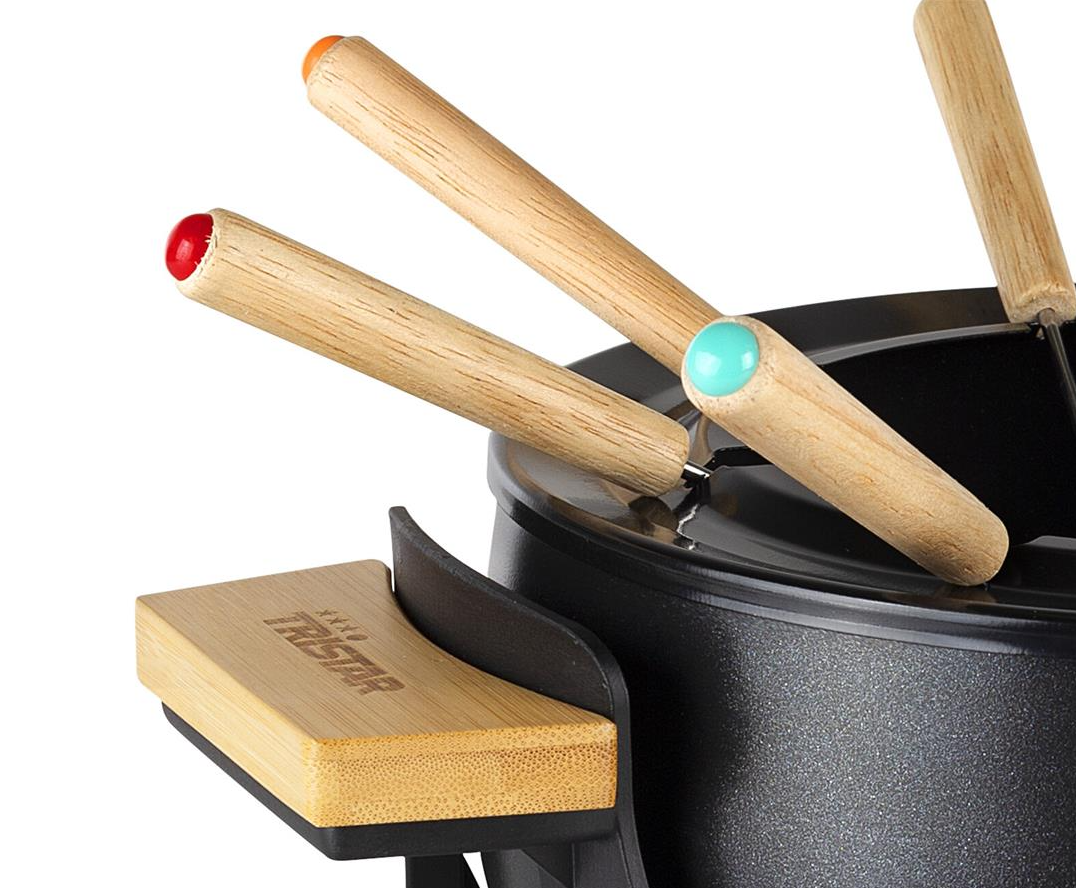 Princess Bambus-Fondue-Set Schwarz – 1,5 Liter – 8 Personen – 1000 W