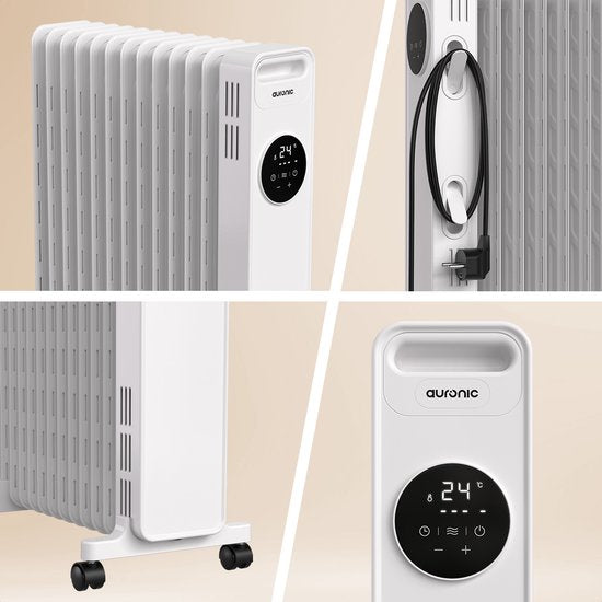 Auronic Ölradiator - 2500W - 3 Heizstufen - Mit Timerfunktion - Weiß