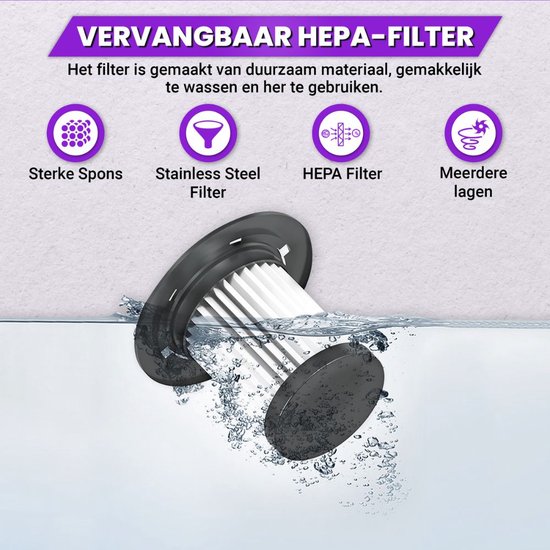 Heevey 4-in-1 Stick Staubsauger Cordless - Flex Stand - Stick Staubsauger Cordless - Bagless Staubsauger - Mit 4 verschiedenen Aufsätzen - HEPA Filter - Handstaubsauger - Dustbuster