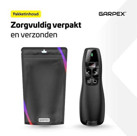 Garpex® Wireless Presenter - Präsentationsklicker - Wireless Presenter - Powerpoint-Fernbedienung - Laserpointer - Wireless