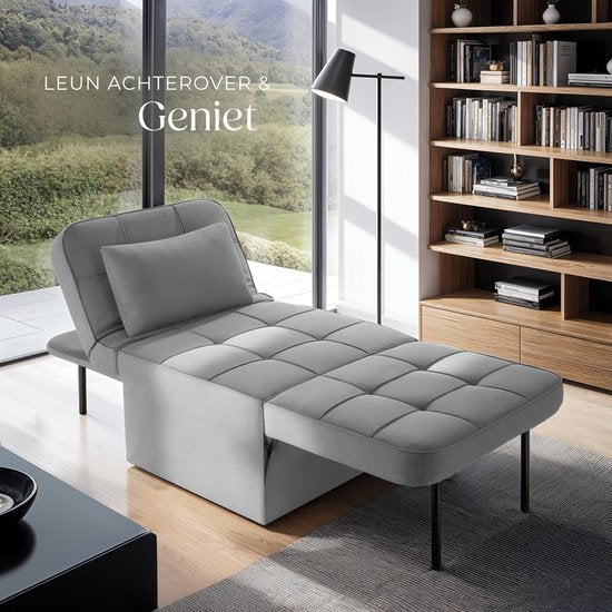 tectake 4-in-1 Komfortabler Schlafsessel mit Schlaffunktion - Sofa, Sessel oder Liege - In 6 Positionen klappbar - Modulares Schlafsofa oder Lesesessel - Für Schlafzimmer, Jugendzimmer oder Wohnzimmer