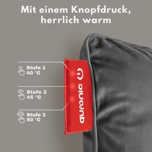 Auronic - Wärmekissen - Samt - 45x45 - Kabellos - Wiederaufladbar - Elektrisches Kissen - Infrarot - Grau