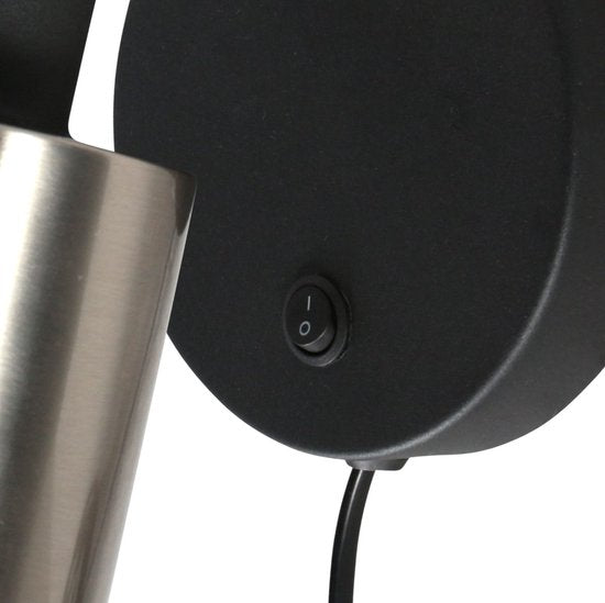 Wandleuchte Fjorgard 4848ZW – Schwarze Wandleuchte aus Metall mit einem Durchmesser von 20 cm, dreh- und neigbar, Marke Anne Light Home, markantes Design für den Innenbereich