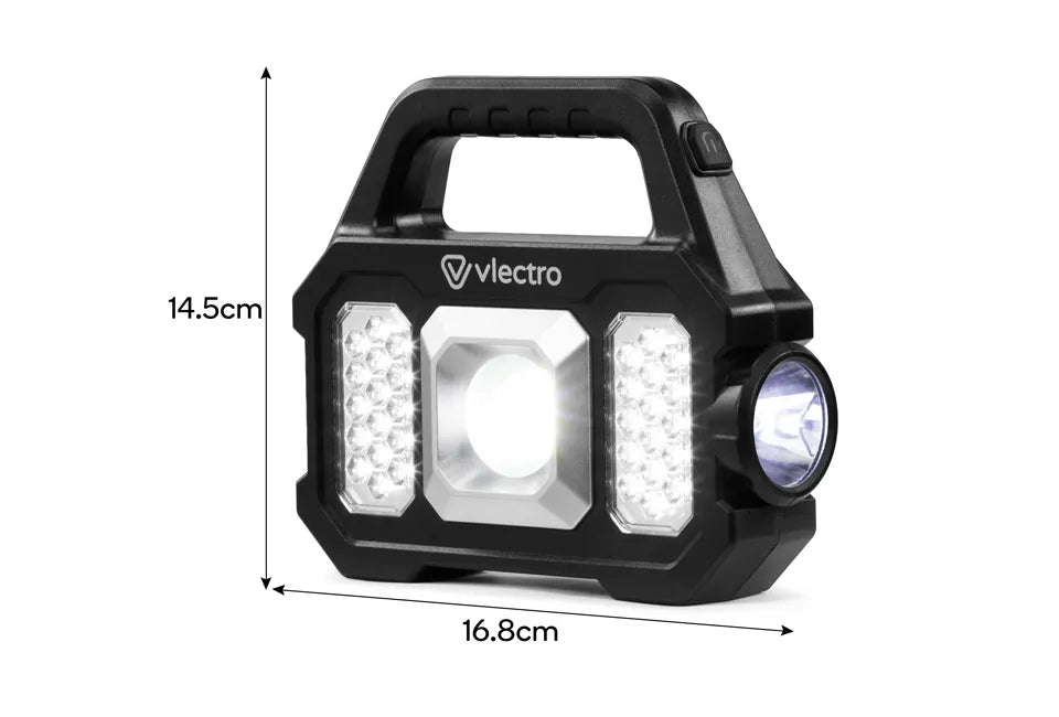 Vlectro wiederaufladbare Taschenlampen – 2 Stück – Solar/USB-C – 500 Lumen – IP44