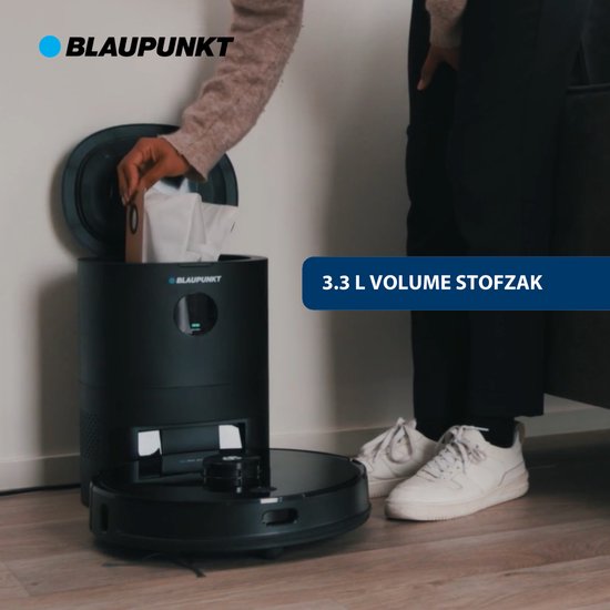 Blaupunkt Bluebot Comfort Plus - Staubsaugerroboter mit Wischfunktion - Leert sich automatisch - Lasernavigation