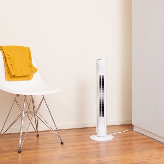 Tristar Turmventilator – Timer bis zu 120 Min. – Schwenkbar – 3 Geschwindigkeitsstufen – Leise & kompakt – VE‑5900 – Weiß