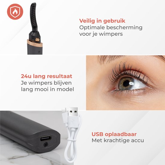 Nuvance - Elektrische Wimpernzange - Wimpernzange - Beheizte Wimpernzange - Wimpernlifting - 3 Temperatureinstellungen - USB wiederaufladbar
