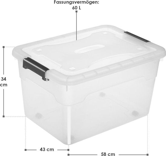 Aufbewahrungsbox / Aufbewahrungsbox 60 L - Kunststoff - 6-teilig - inkl. Deckel