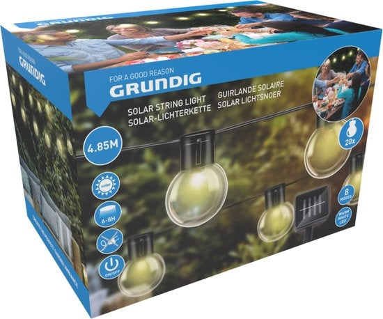 Grundig Solarstrom-Lichtkabel - 20 Lichter - 4,9 m Kabel