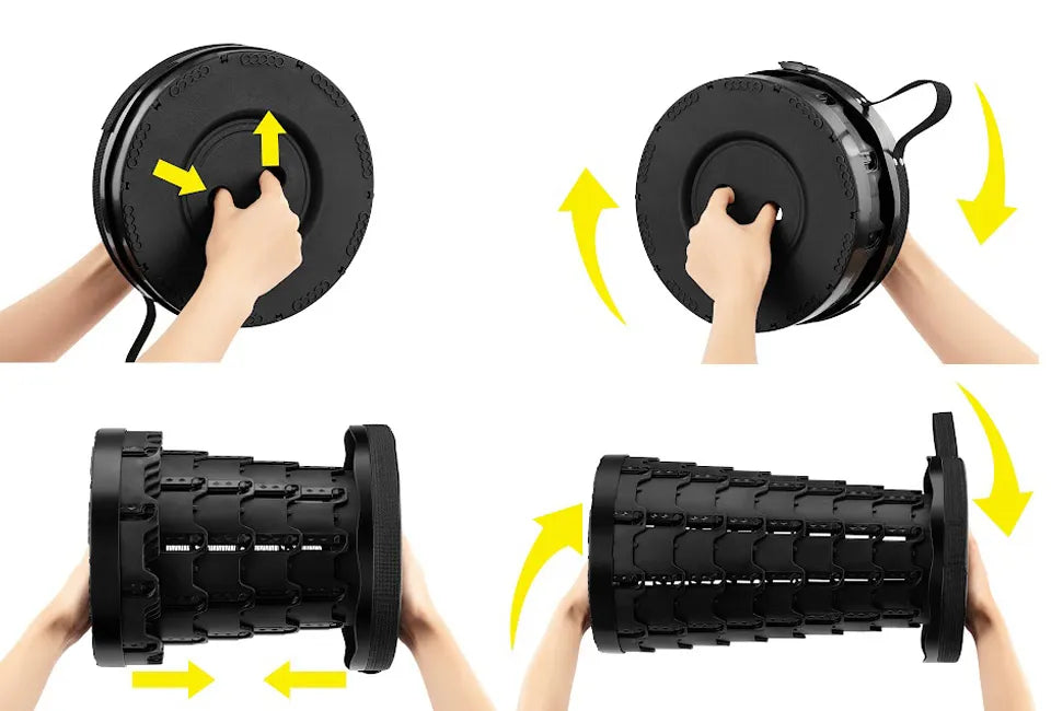 Hortensus - Faltbarer Teleskophocker - leicht & faltbar - höhenverstellbar - tragbar & stabil - ideal für Camping, Angeln, Festivals oder zum Warten