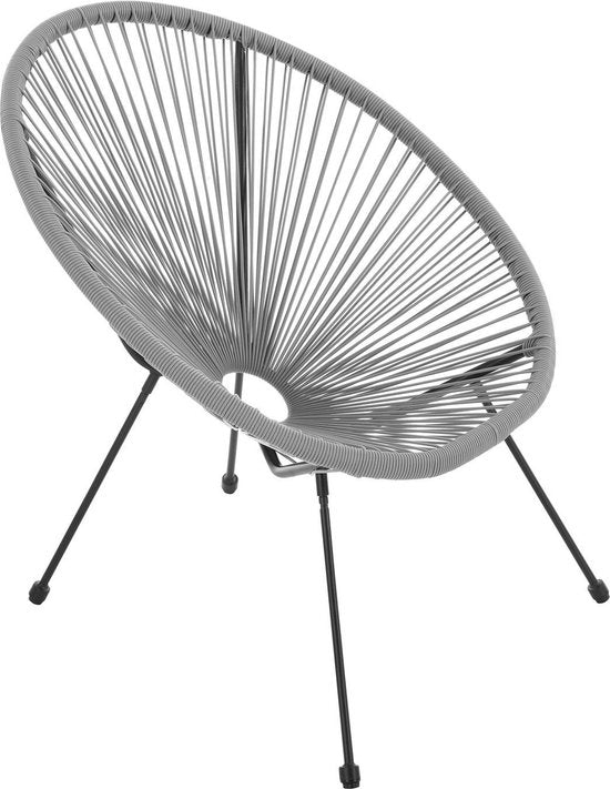 Polyrotan Balkonmöbel / Balkonset Ostana - 3 Stück - Hellgrau