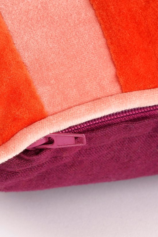 In The Mood Collection Clair Kissen - L45 x B45 x H10 cm - Baumwollsamt - Rosa, Rot