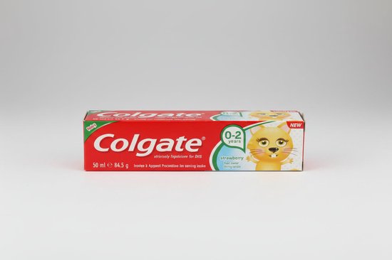 Colgate – Erdbeer-Geschmack – Kinderzahnpasta – Für Kinder von 0 bis 2 Jahren – 50 ml