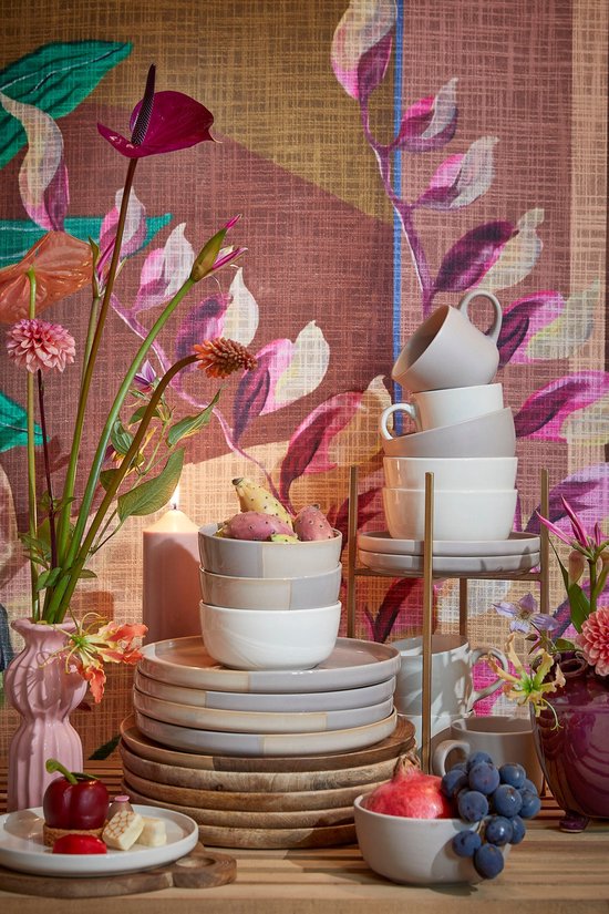 Mica Decorations Ozzu Geschirrset für 4 Personen - Steingut - Off-white