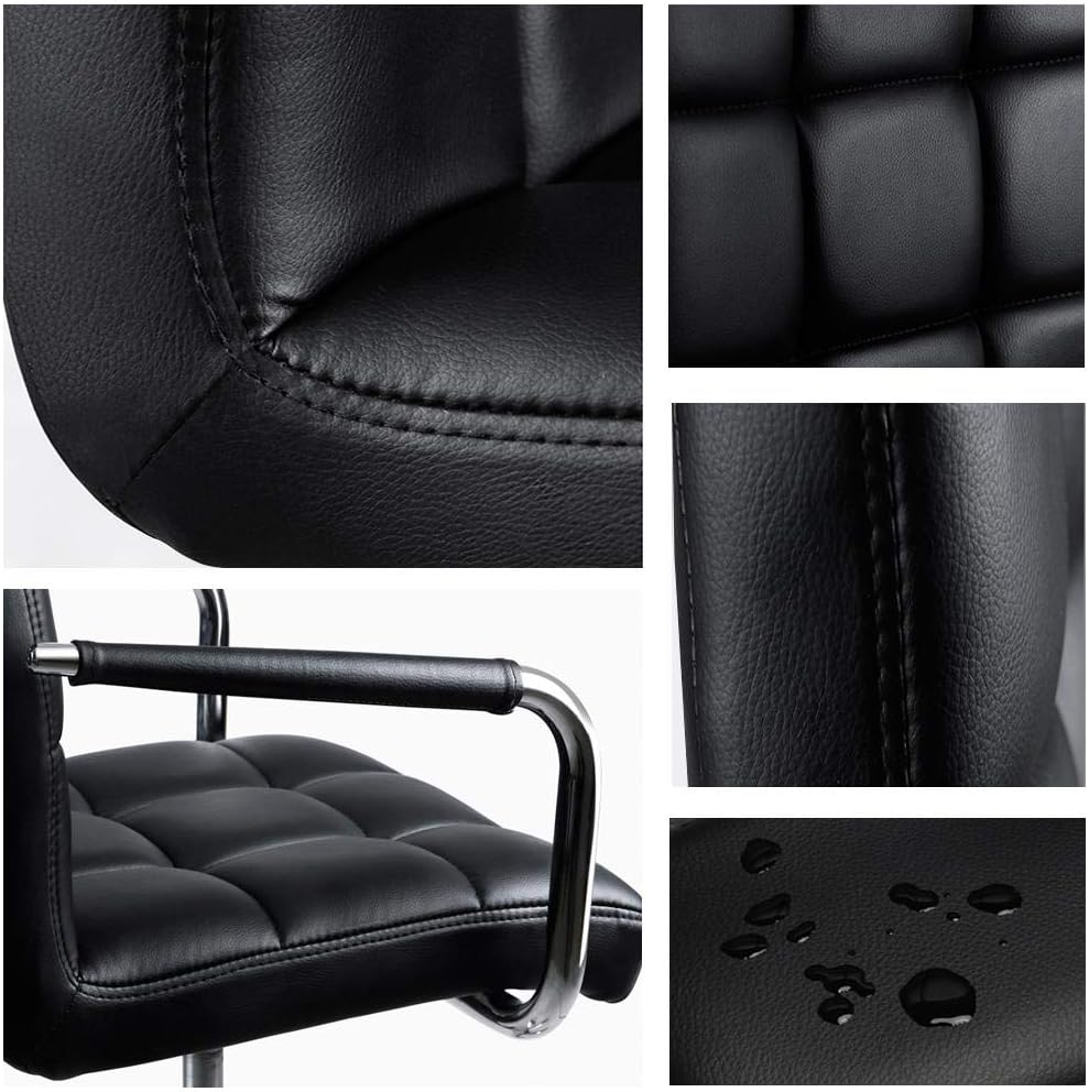 Yaheetech Bürostuhl – Schwarz – Kunstleder – 360° drehbar – 120 kg – Verstellbare Sitzhöhe 48–62 cm – Mit Armlehnen