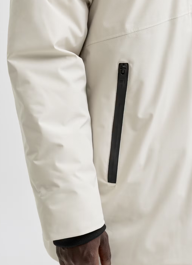 Jack & Jones Planet Parka Herrenjacke - Größe M - Farbe Creme
