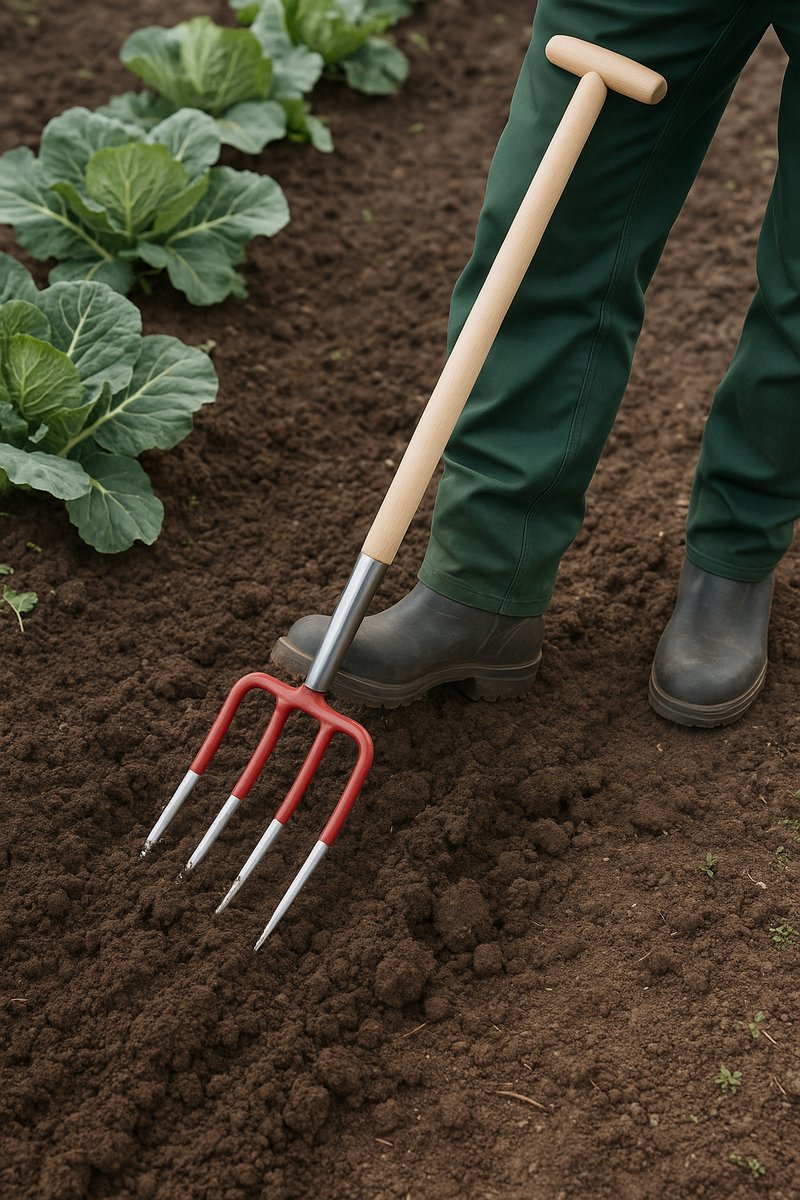 Gartenkraft Mistgabel - 4 Zinken - Stiellänge 85 cm - Holz