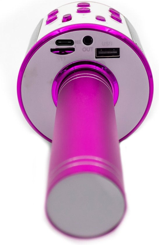 Denver Karaoke-Mikrofon Bluetooth - Drahtlos - Karaoke-Set - Eingebauter Lautsprecher - AUX - MicroSD - KMS20 - Pink