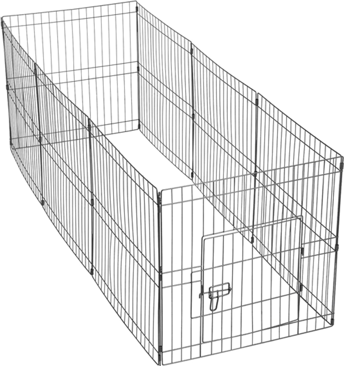 Yaheetech Welpenauslauf Laufstall - 61 x 61 cm pro Paneel - Ausgestattet mit 8 Paneelen und Sicherheitsschloss und abgerundeten Kanten und Erdnägeln - Für Welpen und Kaninchen - Schwarzes Metall