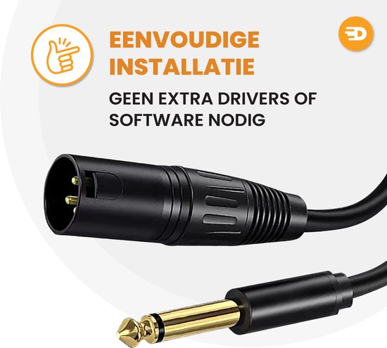 Drivv. Premium XLR-Kabel - XLR-Stecker auf 6,35 mm Klinkenstecker - Stereoklinke - 2 Meter