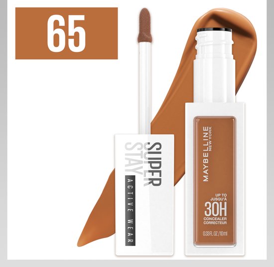 Maybelline New York – SuperStay 30H Active Wear Concealer – 65 Deep Bronze – Langanhaltender, voll deckender Concealer mit mattem Finish – 10 ml