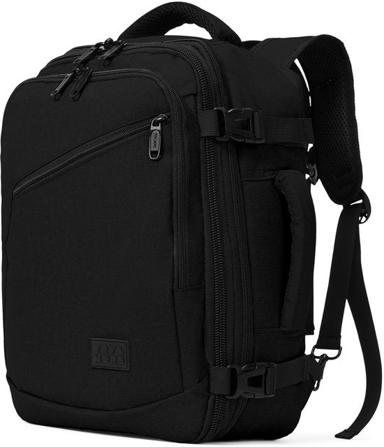 TRVLMORE Reisetasche - 25L Rucksack - Handgepäck - Spritzwassergeschützt - Rucksack - Wochenendtasche - Damen und Herren - Schwarz