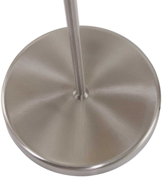 Stehlampe Bella 3879ST in Stahloptik mit grauem Velours-Lampenschirm, ausklappbar, aus Metall und Textil, Höhe 154 cm, Durchmesser des Lampenschirms 30 cm – Mexlite