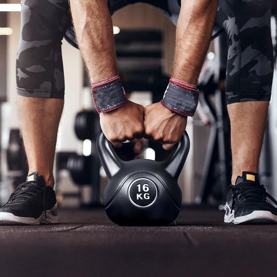 Yaheetech Kettlebell 16 kg – Kunststoff mit Zementfüllung – Breiter Griff – Schwarz