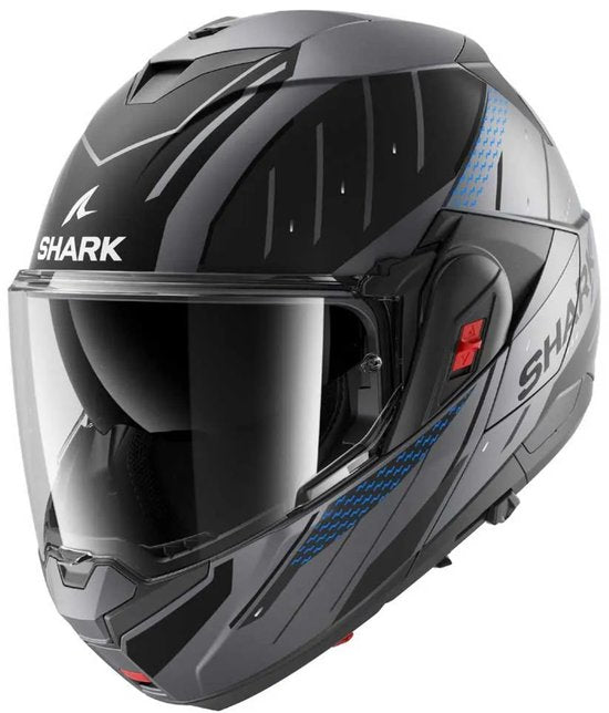 SHARK - Oxo Rydger - ABK System Helm - Größe L - Matt Anthrazit Blau Schwarz