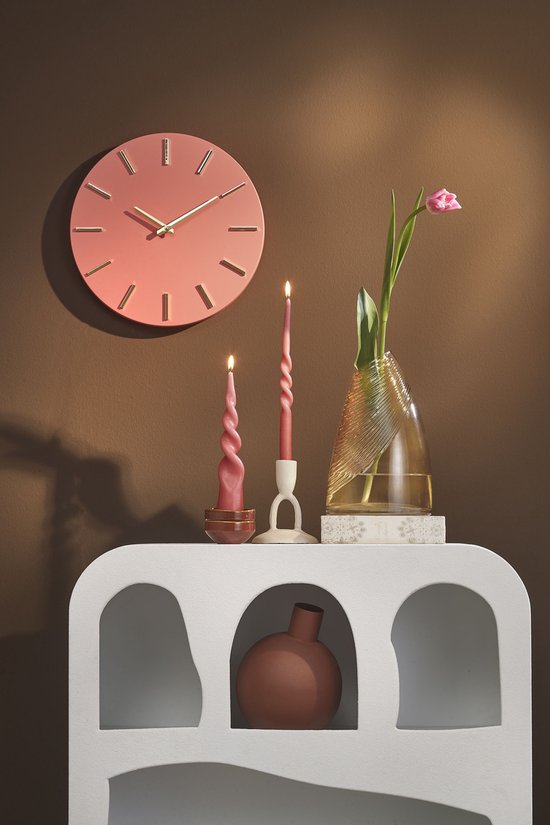 Mica Decorations Brixen Wanduhr - Ø36 cm - Rosa