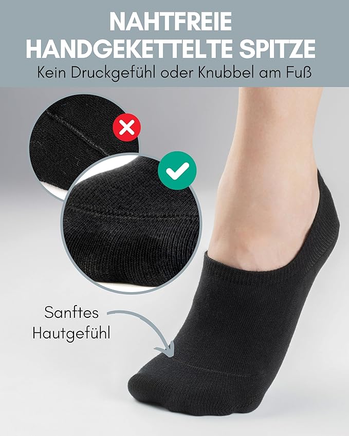 Heroism Fußbettsocken - 10 Paar - 35-38 - Schwarz