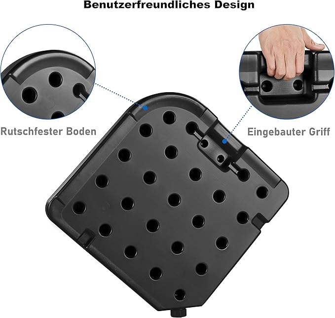 Yaheetech Sonnenschirmständer, 4-teiliges befüllbares Set für Hängeschirme – Schwarz – bis zu 80 kg Sand / 60 kg Wasser