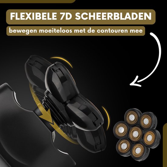 6-in-1-Rasierer für Männer - Trimmer - Sansbeauté® SkullSharp Classic - Elektrischer Gesichts- und Kopfrasierer - Kopfrasur - Elektrisch - Nass & Trocken