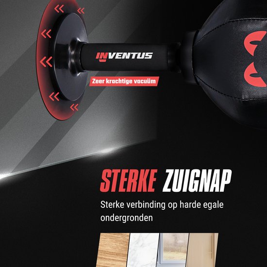 Inventus Boxing Ball PeakPunch - Mit Saugnapf - Mini Boxing Pole - Anti Stress - Gaming Zubehör - Weihnachtsgeschenk - Boxing Reflex Stress Ball - Kinder und Erwachsene - Schwarz