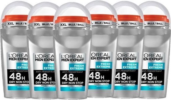 L'Oréal Paris Men Expert Fresh Extreme Deodorant Roller - 6 x 50ml