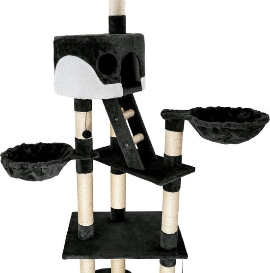 tectake Hansi - Kratzbaum - Schwarz/Weiß - 260 cm