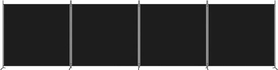 vidaXL – Raumteiler – mit – 4 – Paneelen – 698 x 180 – cm – Stoff – schwarz