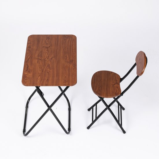 Klapptisch mit Stuhl - Kinderschreibtisch oder Esstisch- Klapptischset -Holzoptik